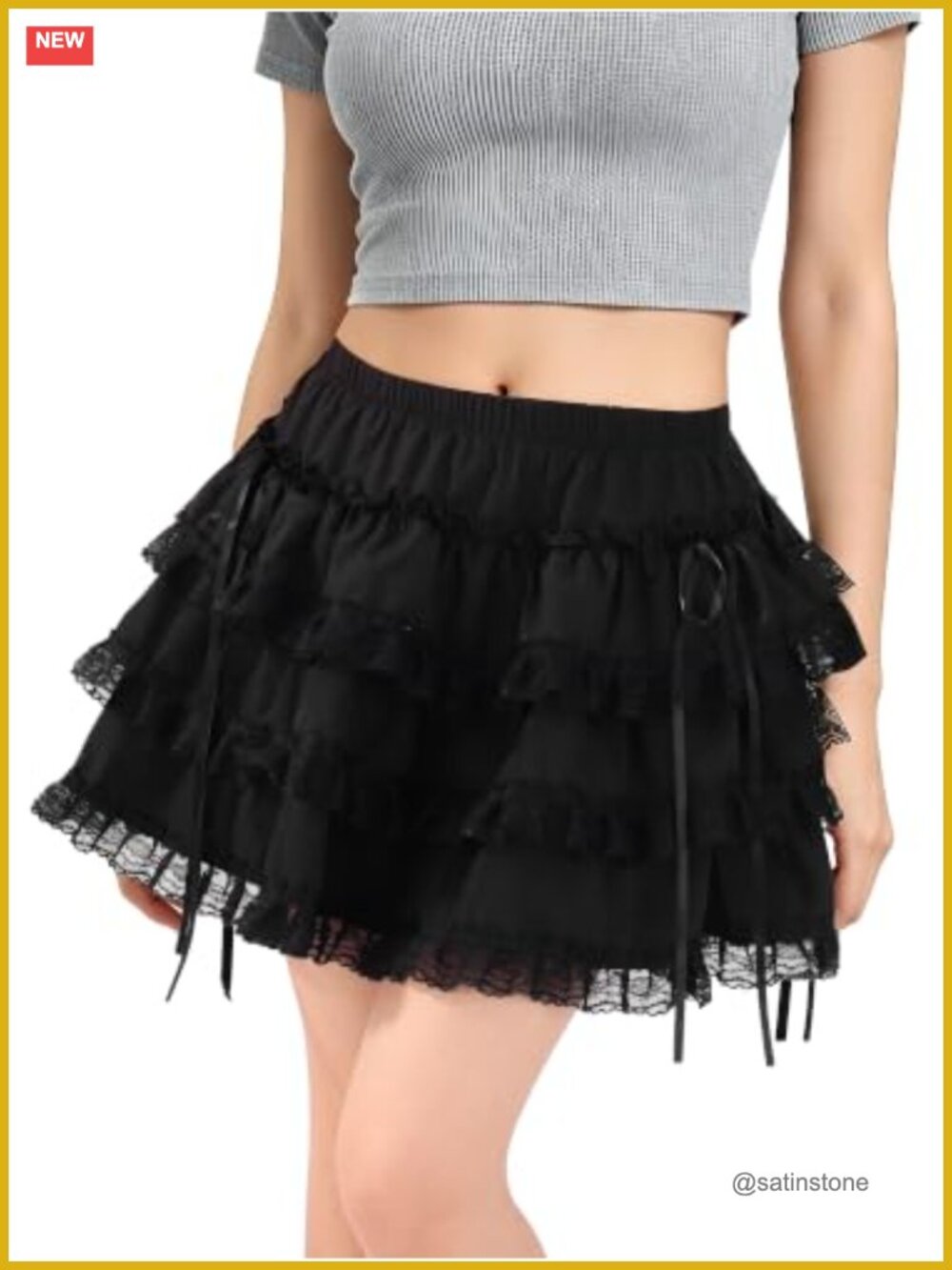 Y2K Mini Ruffle Skirt Lace Multi Layered Lolita
